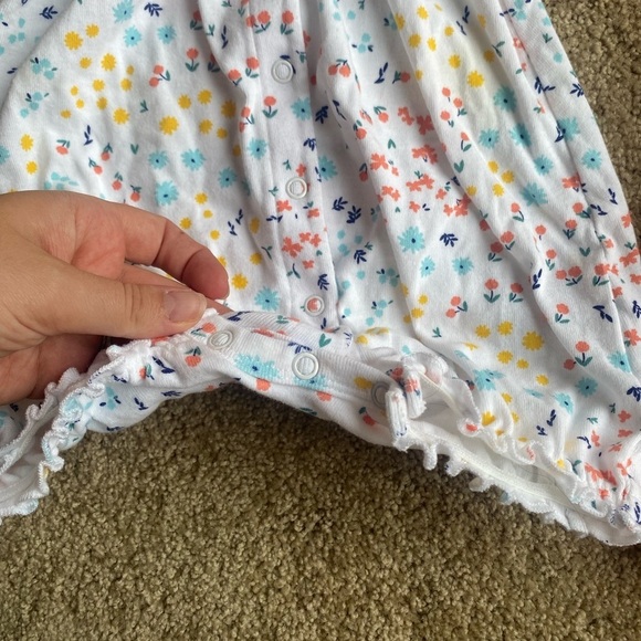 Set of Three Baby Girl Rompers Simple Joys by Carters Snail Floral and Dinosaurs - Picture 5 of 9